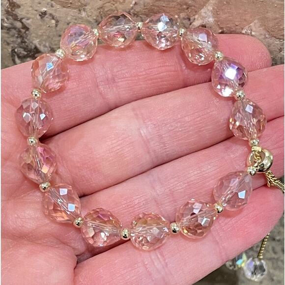 Pink Swarovski Beaded Bracelet - Picture 6 of 10